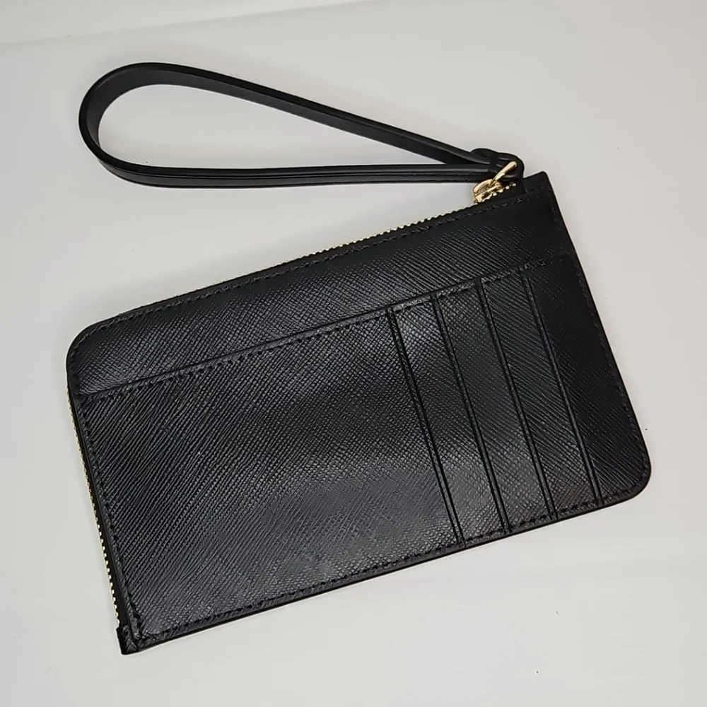 Kate Spade Lucy Small Card Holder Wristlet Black Saffiano Leather NWOT